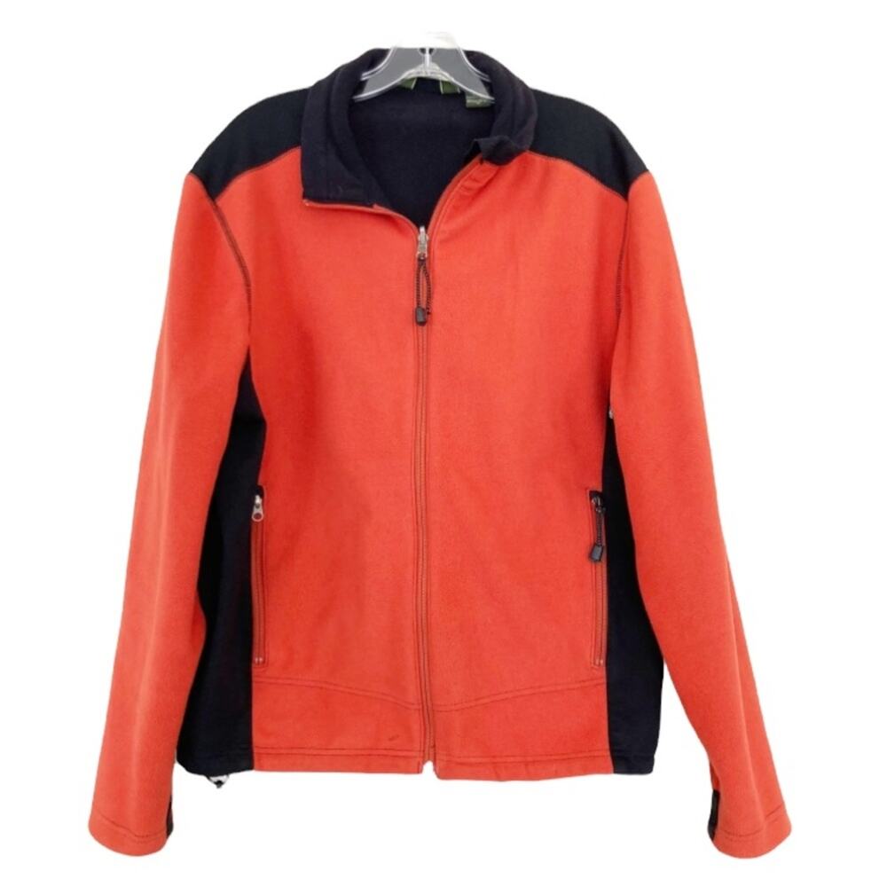 Eddie Bauer Orange Windcutter Fleece Jacket Sz M